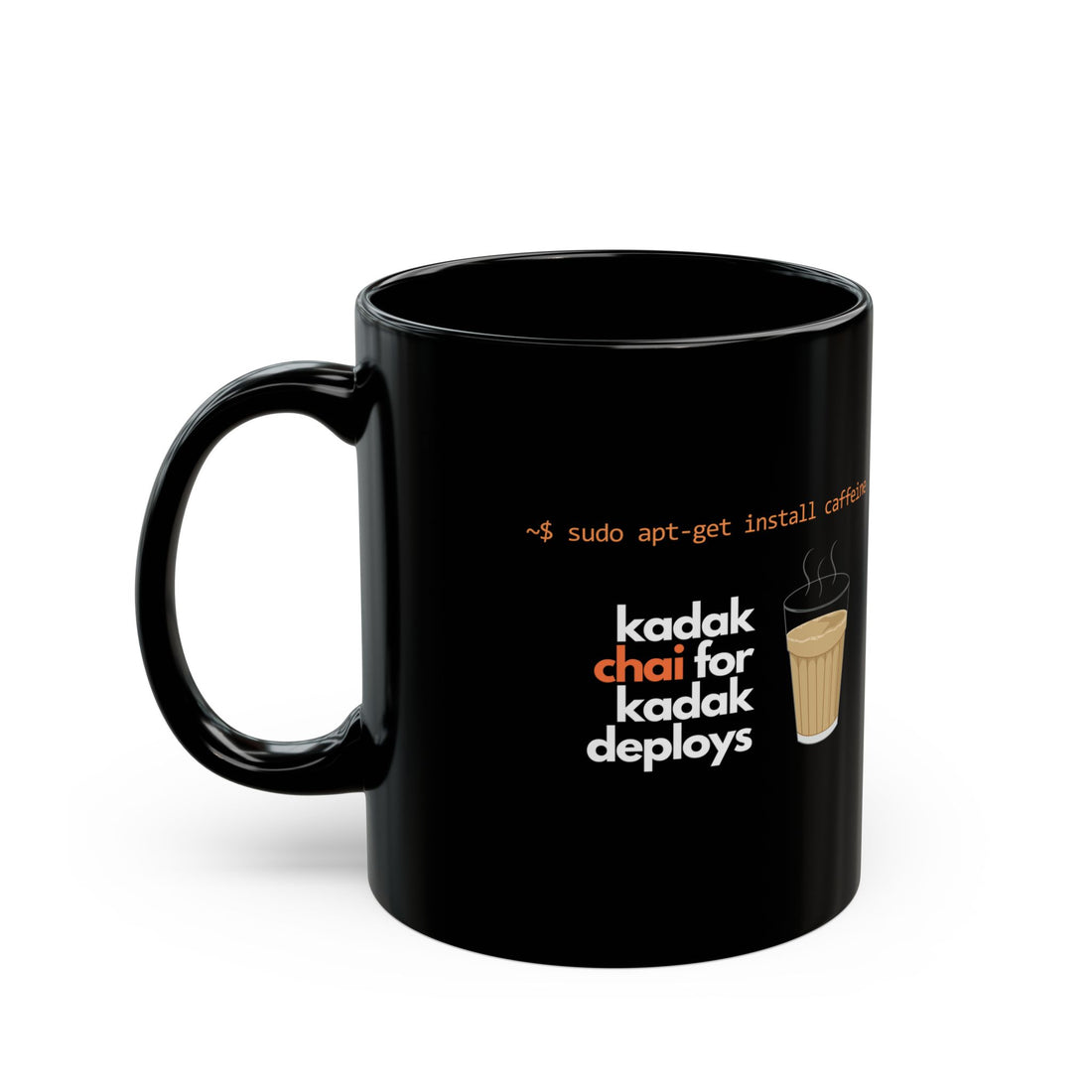 Kadak Chai for Kadak Deploys | Black Ceramic Mug