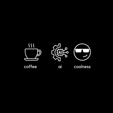 Coffee, AI, Coolness | Black Ceramic Mug
